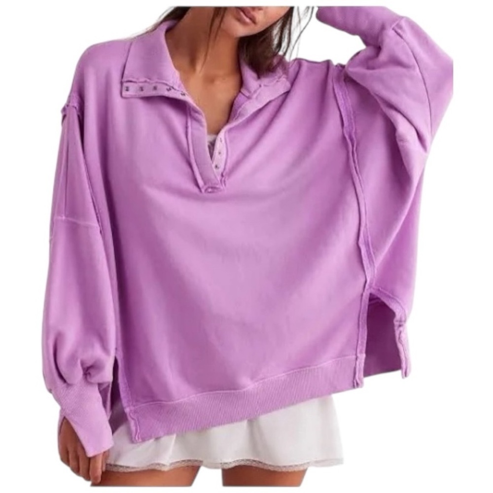 We The Free Purple Snap-Button Top